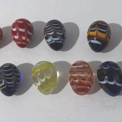  Vintage Small Hand-Blown Art Glass Eggs (12)