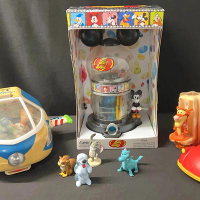 Lot Of Disney Jelly Belly Bean, Buzz, Woody, Mickey Mouse Memorabilia & Toys 
