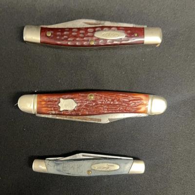 Lot of 3 Vintage Pocket knives Case XX, Camillus and Buck 309