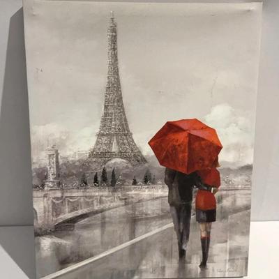 “Modern couple In Paris” By Ruane Manning Gallery Wrapped Canvas Art 19 X 15