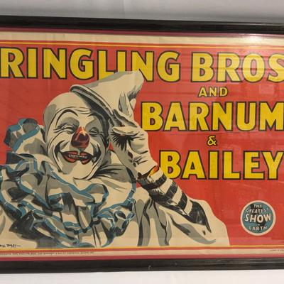 Original American Vintage 1945 Ringling Brothers In Barnum & Bailey Circus Lithograph Poster
