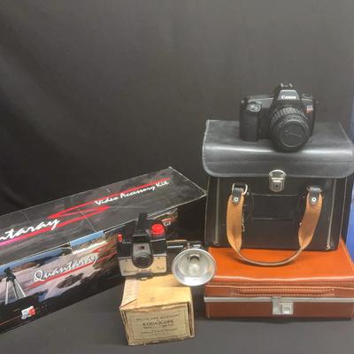 Collection Of Vintage Cameras And Accessories