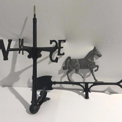 Vintage Metal Full Bodied Horse Weathervane
