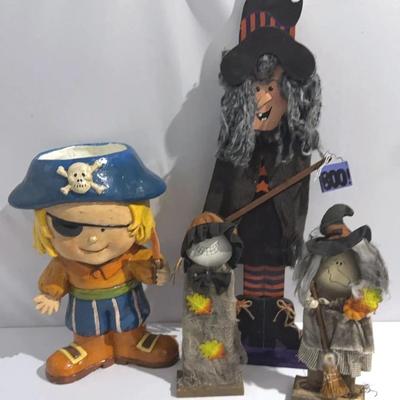 Halloween vintage pirate, witches and ghost