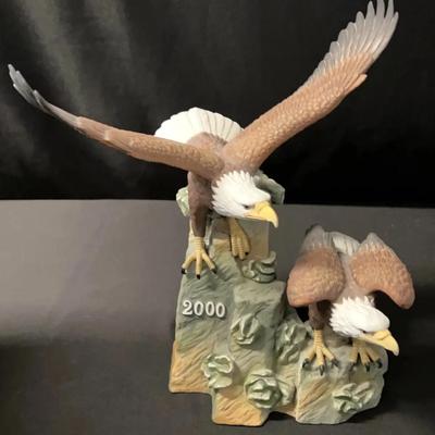 A Nice Bisque Porcelain Double Eagles Figurine “Hour Of Power” Limited Edition Eagle Club 30th Anniv
