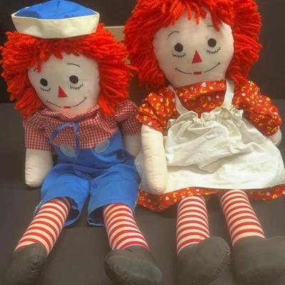 Vintage raggedy, Ann and Andy doll sets with I love you heart