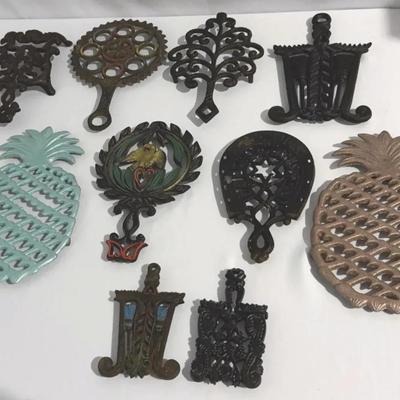 Collection Of Old Cast Iron Trivets