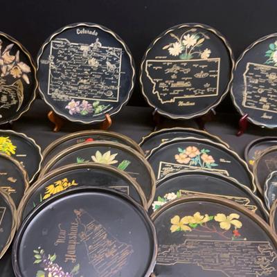 Lots Of Vintage Metal state Souvenir Plates “11