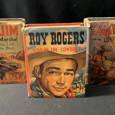Vintage 1940’s Collection The Better Little Books - Roy Rogers, Chief Wahoo & Lightning Jim 