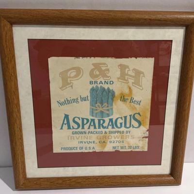 Old fruit Crate Label In 16 1/2 X 16 1/2 Wood Frame
