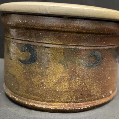 Butter crock Antique American Decorate  Stone Ware Antique 1800s
