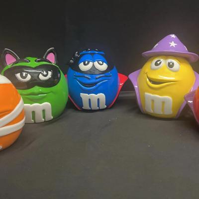 M&M's Halloween Candy Cookie Jar Canisters Set Of 5