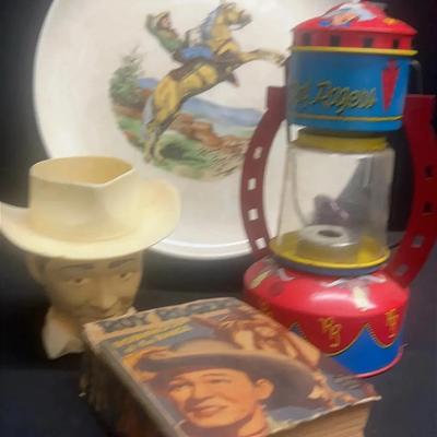 Roy Rogers Memorabilia Big Little Book and Vintage 1950s Roy Rogers and Trigger “Happy Trails” Plate