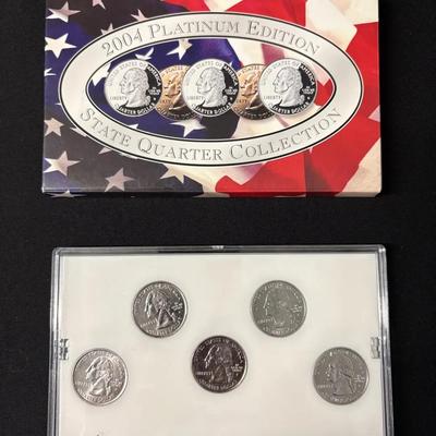 2004 Platinum Edition State Quarter Collection With Certificate Of Authenticity 