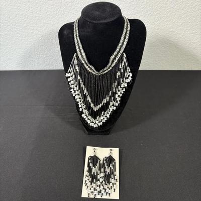 Native American Black And White Beaded Jewelry 