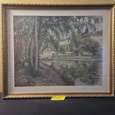 Print of "The Touring Path Along The Canal of the Loing River" by Pisarro