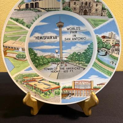 Vintage Hemisphere Park Historical San Antonio Decor Plate