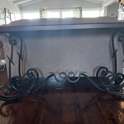 wood top wrought iron legs table3
