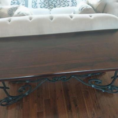 wood top wrought iron legs table2