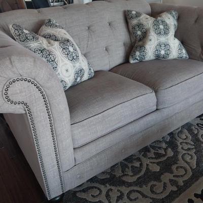 2 piece gray sofa set pic1