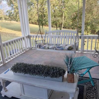 porch swing + tables