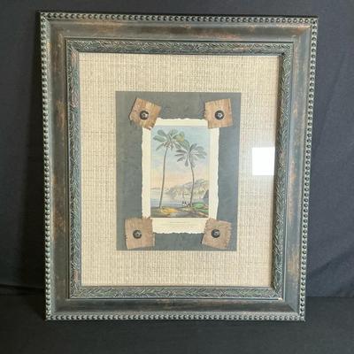 Framed Island Illustration Print 