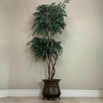 Artificial Tree In Metal Planter  
