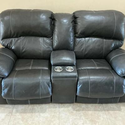 Electric Reclining Love Seat With Center Storage 