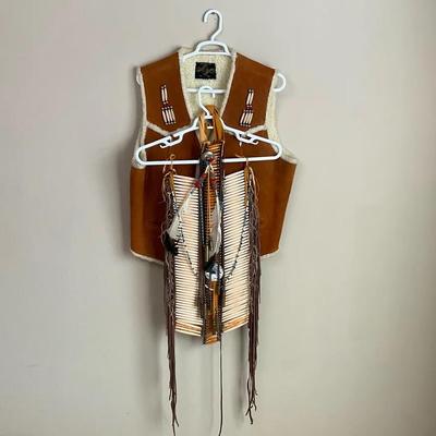 Native American Breastplate And Suede Vest