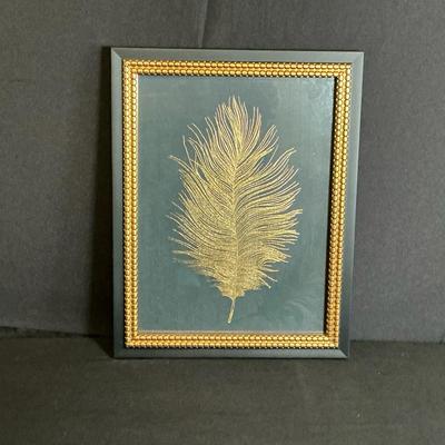 Metallic Gold Framed Feather
