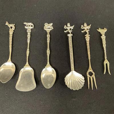 Silver Toned Demitasse Souvenir Spoons 