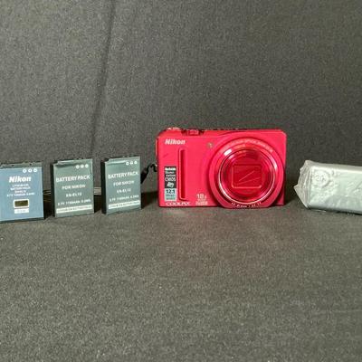 Red Nikon Coolpix Camera