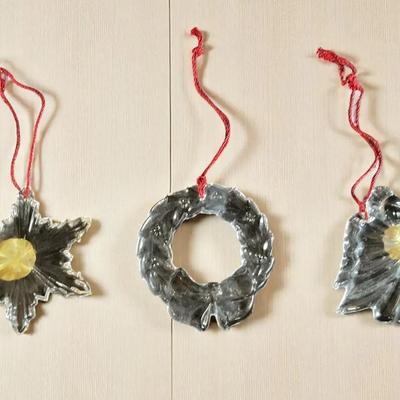 Princess House, W Germany Crystal Christmas Ornaments 