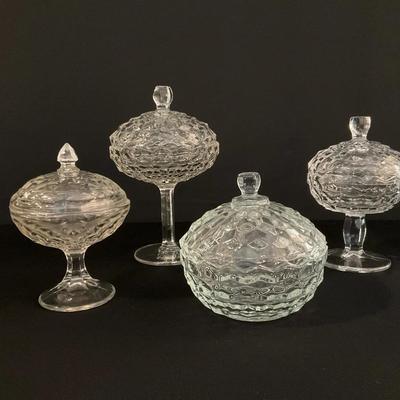 Fostoria American Covered Pedestal Dishes