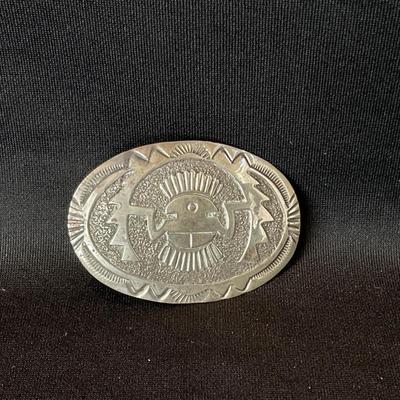 Vintage Mexican Belt Buckle Sterling Silver