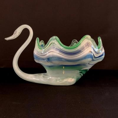 Vintage Sooner Blown Glass Swan