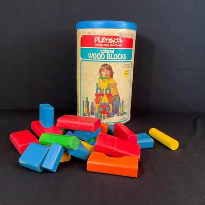 Vintage Playskool Colored Wood Blocks