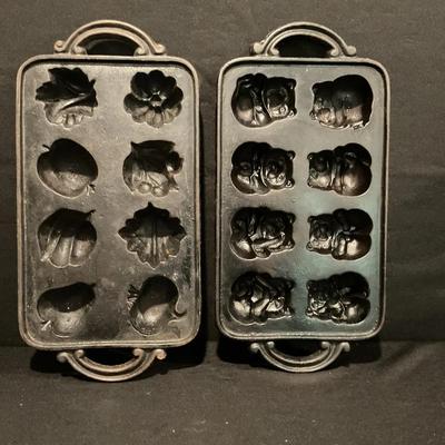Vintage John Wright Cast Iron Muffin Pans