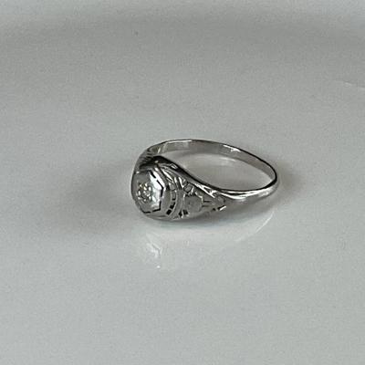 Vintage 14K White Gold