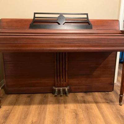 Wurlitzer Console Upright Piano And Bench