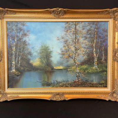 Marylin Morris Oil Painting Lake Scene 1978