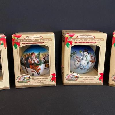 Handpainted Glass Christmas Ornaments 