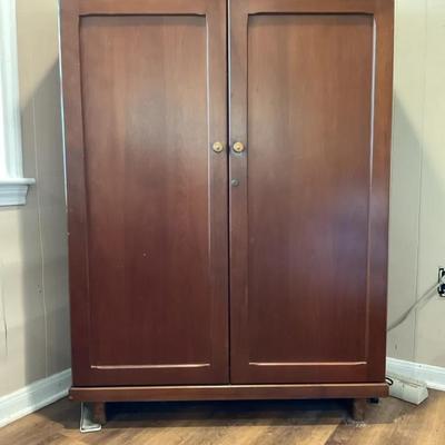 Wood Cabinet With 3 Adjustable Shelves