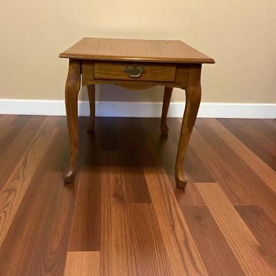 Oak Style Side Table With Drawer