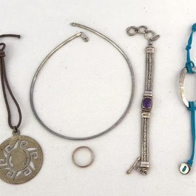Sterling Silver Necklaces, Ring And Bracelets 