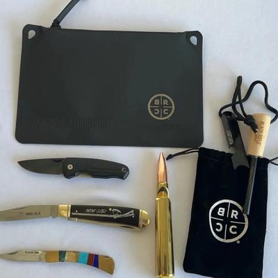 Boker Ceramic Pocket Knife, BRCC Small Window Daka Pouch & Firestarter.