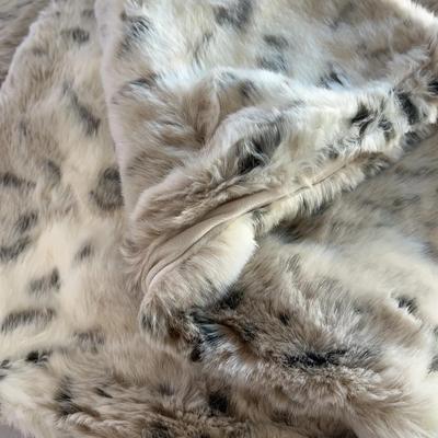 Frontgate Faux Fur Snow Leopard Throw