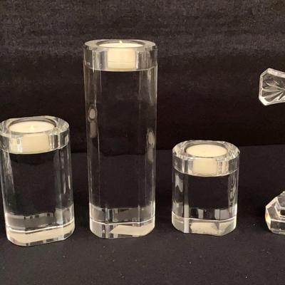 Crystal And Glass Decor Items Including Waterford Crystal Cross