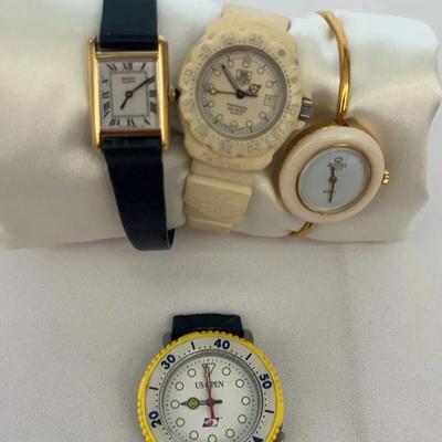 Four Watches : TAG Heur, Gucci, Seiko, & US Open No Strap