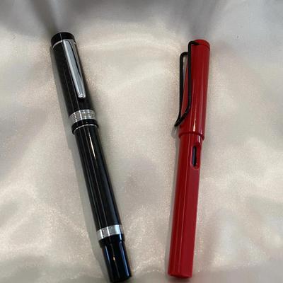 Two Vintage Fountain Pens Red LAMY All-star /Black Bianchi